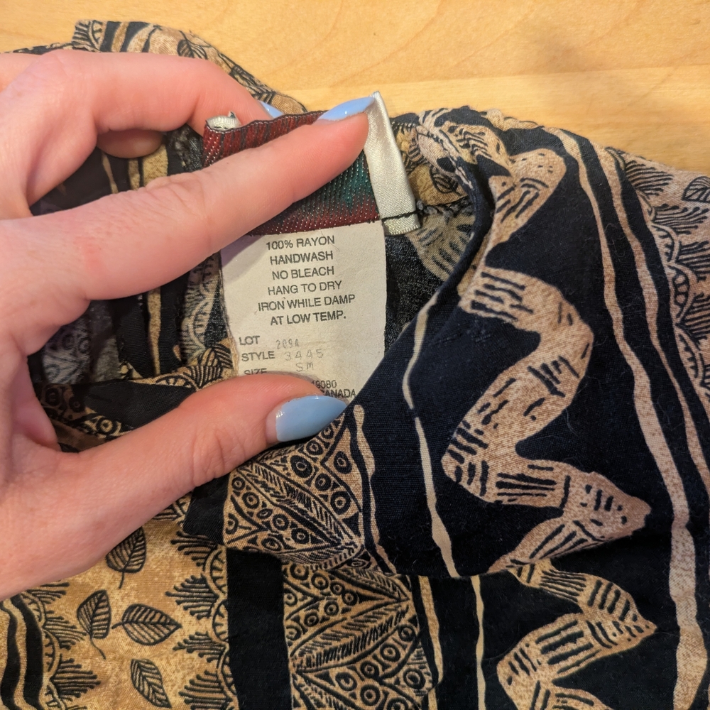 Vintage Leaf Reversible Patterned Blouse - image 3